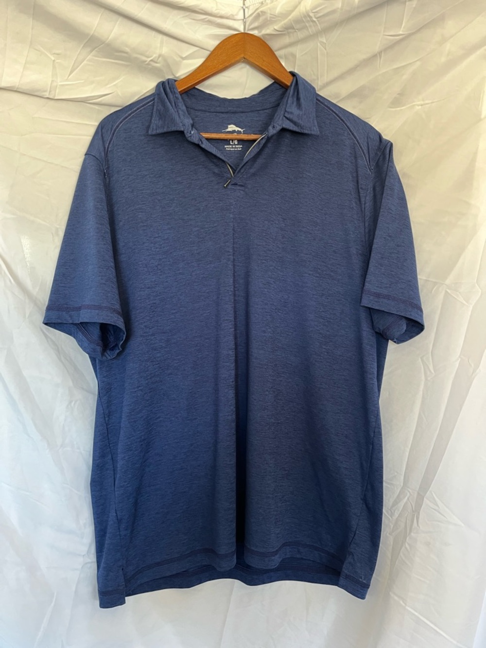 Tommy Bahama Men's Blue Polo Golf Shirt - Classic Short Sleeve -Size L